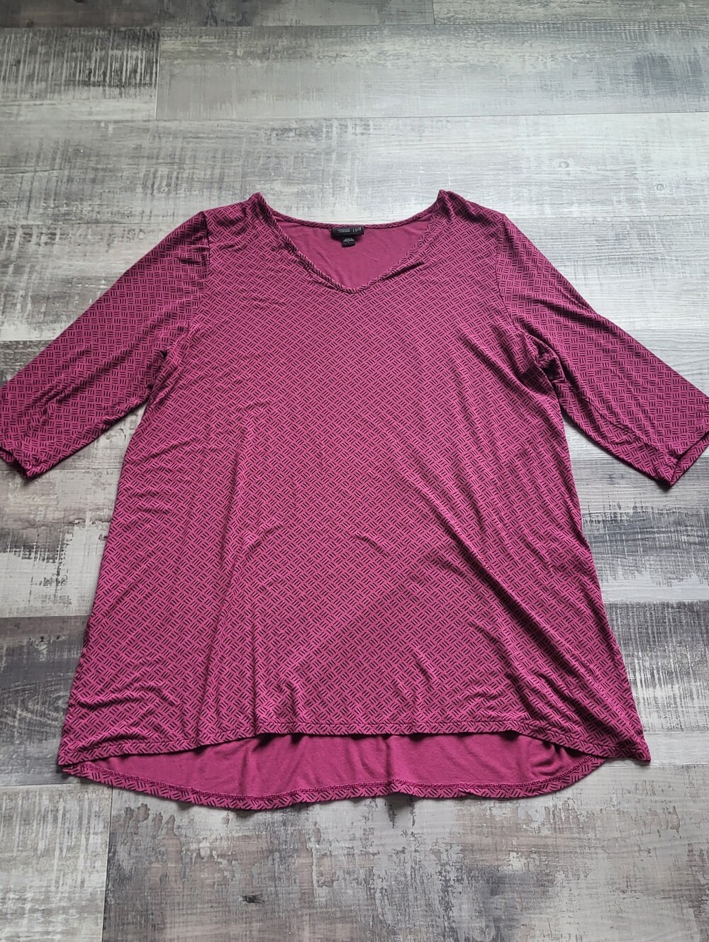 J. Jill Wearever Collection Womens Pink Top Blouse Tunic Size Large 3/4 Sleeve